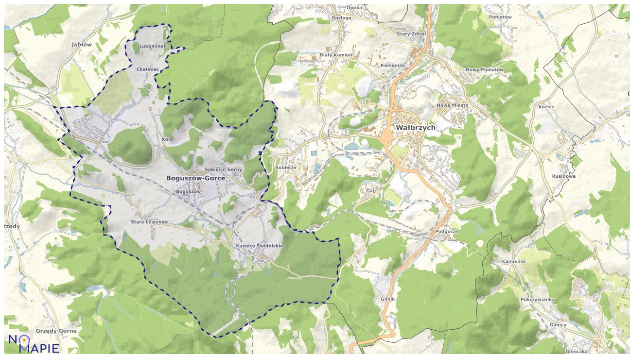 Mapa obszarów ochrony przyrody Boguszowa-Gorców