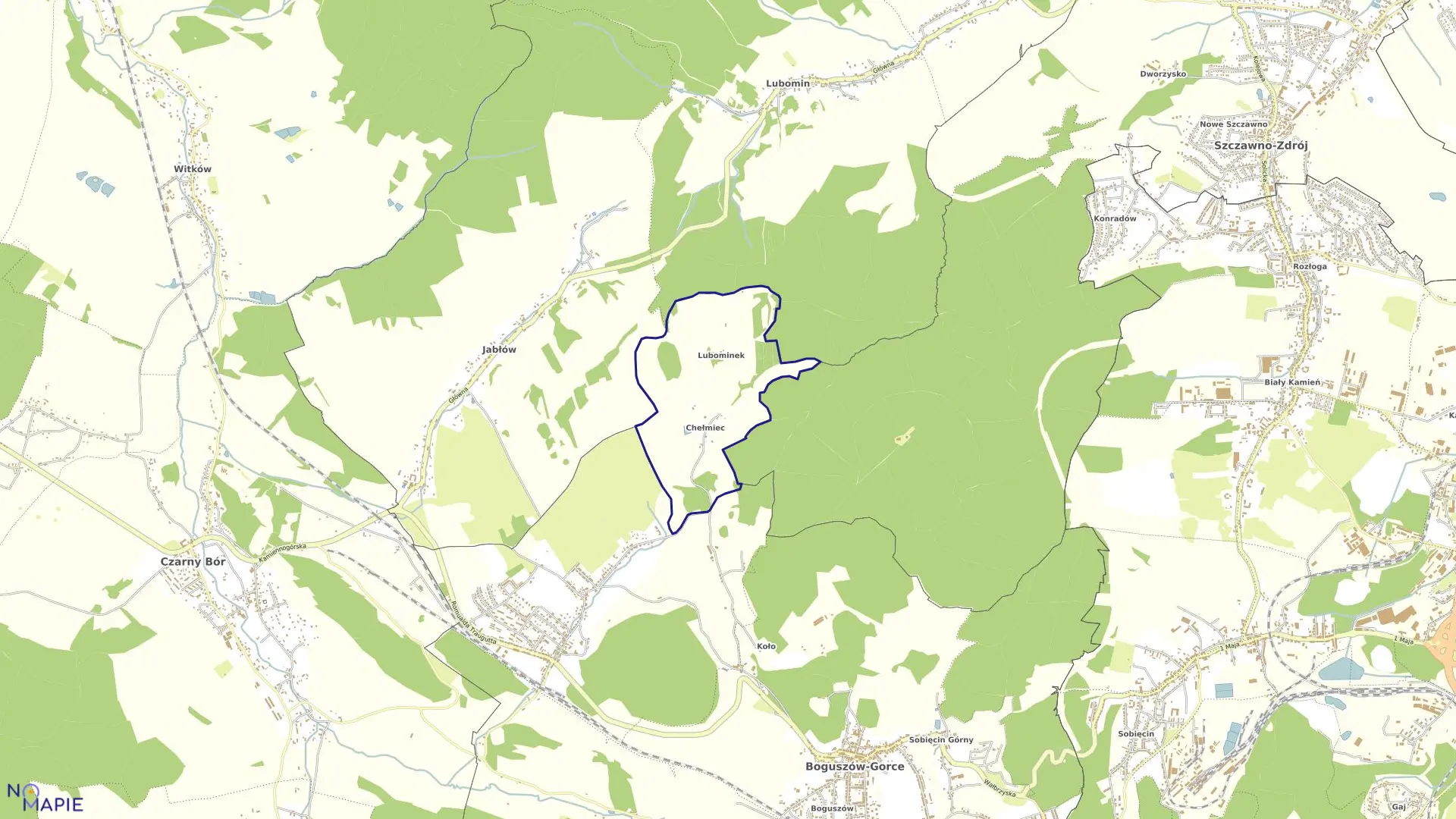 Mapa obrębu NR 1 NOWY LUBOMINEK w mieście Boguszów-Gorce