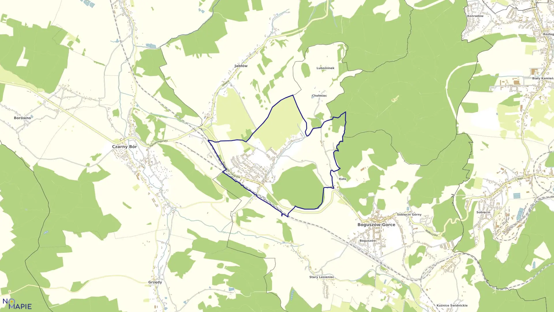 Mapa obrębu NR 2 GORCE w mieście Boguszów-Gorce