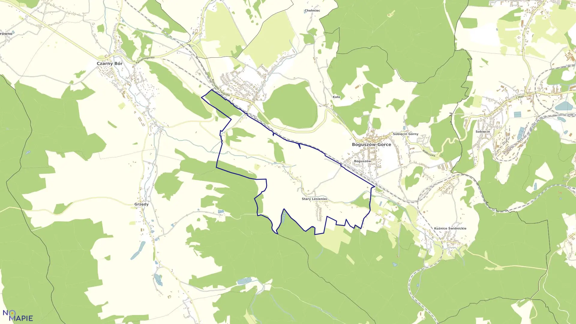 Mapa obrębu NR 5 STARY LESIENIEC w mieście Boguszów-Gorce