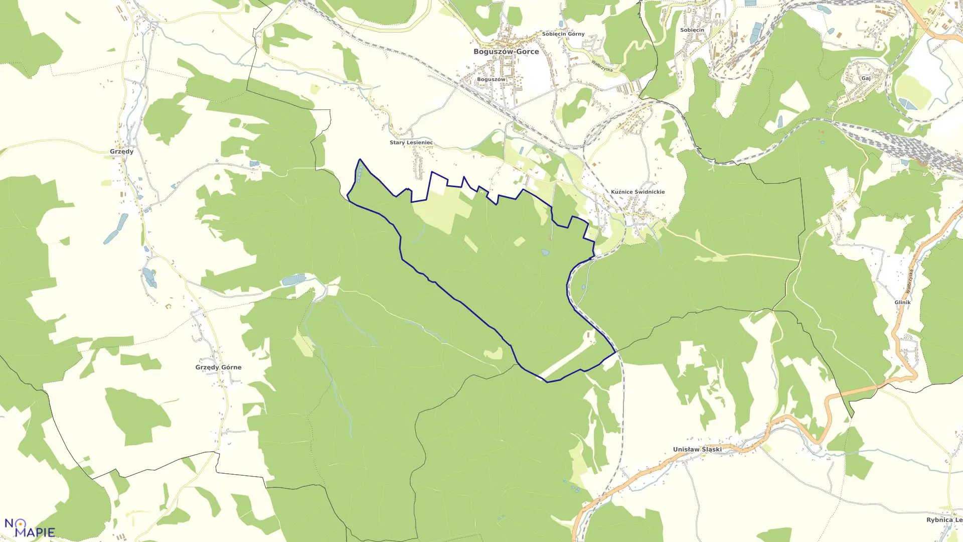 Mapa obrębu NR 6 STARY LESIENIEC w mieście Boguszów-Gorce